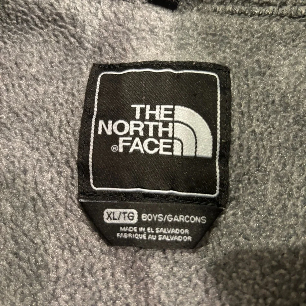 The North Face Boys Youth XL TG Denali Fleece Jacket‎ Full Zip Gray Black